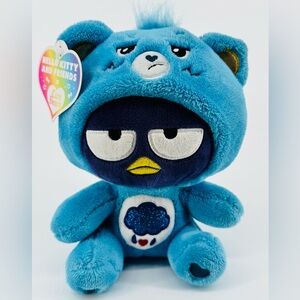 NWT. Hello Kitty And Friends x Care Bears Badtz-Maru Grumpy Bear Plush Sanrio 8”
